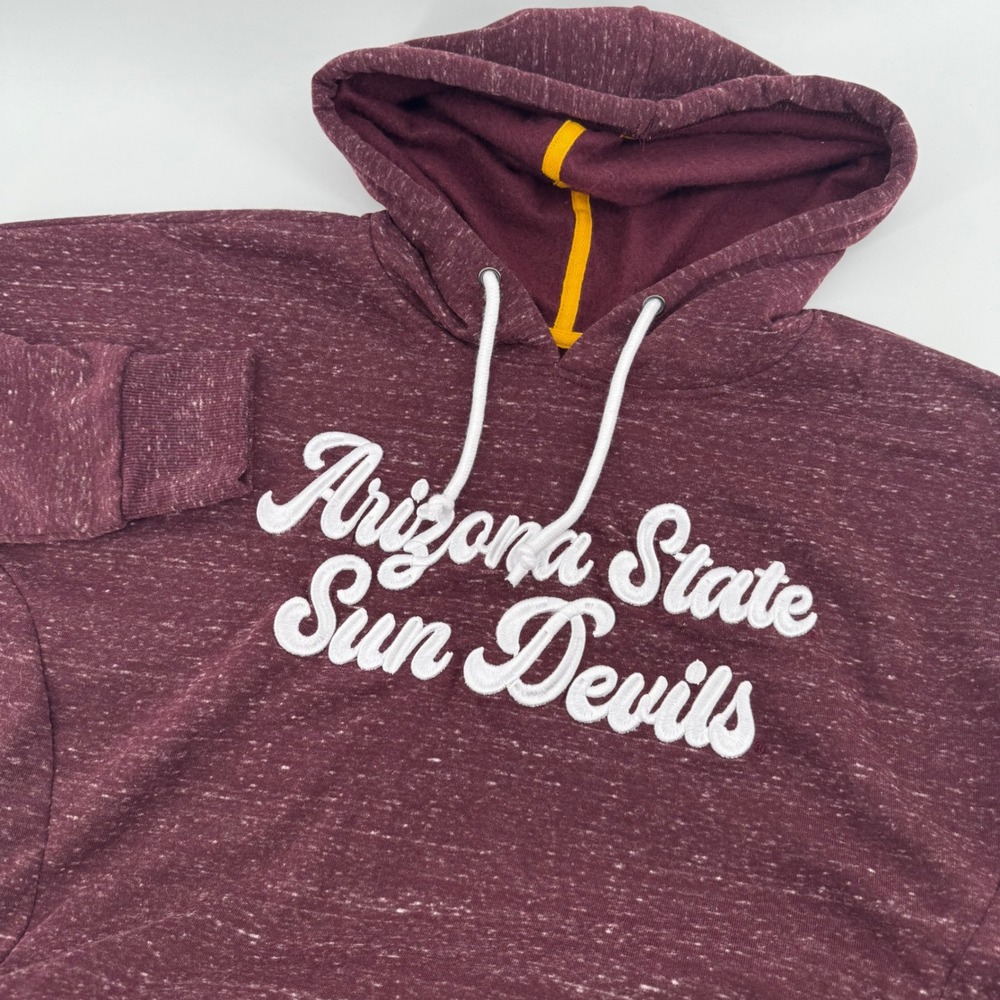 Colosseum Arizona State Sun Devils Womens‎ M Maroon Space Dye Cropped Hoodie NEW